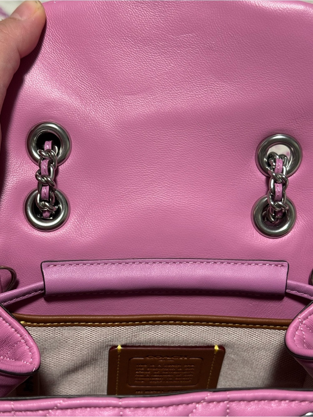 Coach Quilted Tabby Leather Backpack in Pink - Picture 10 of 10